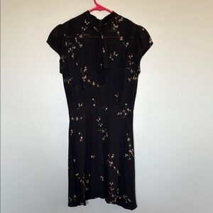 Reformation Black and Pink Floral Mini Dress